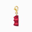 Gold-plated charm pendant goldbears in red from the Charm Club collection in the THOMAS SABO online store